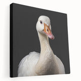 Stretched canvas wall art showcasing an elegant goose design, featuring vibrant colors and intricate details, perfect for enhancing modern home decor.
