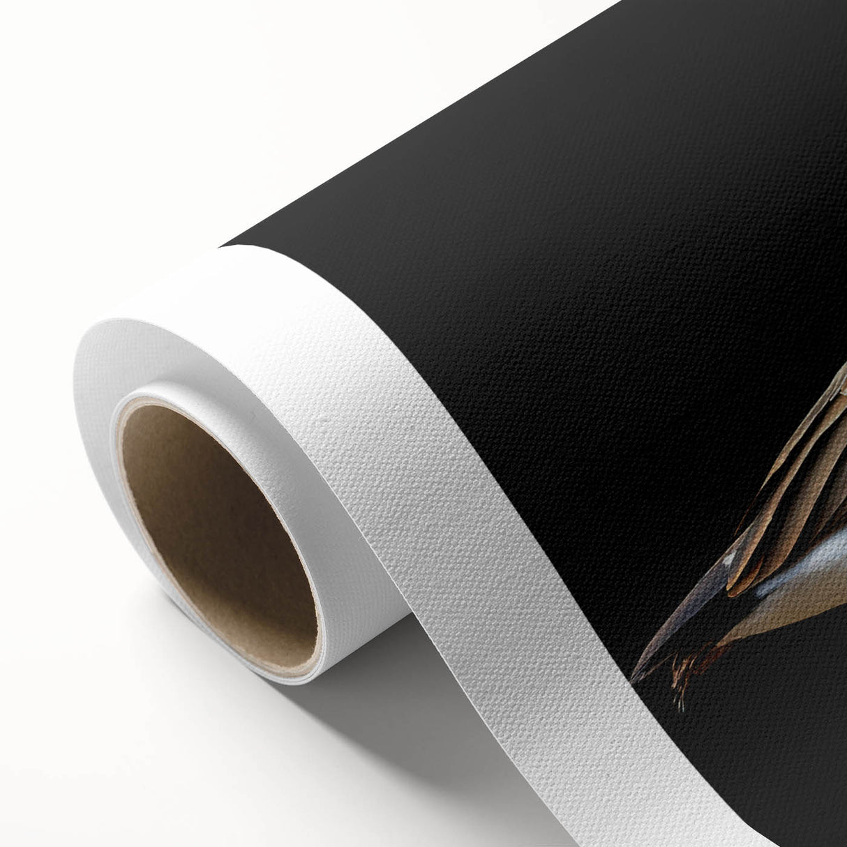 Rolled canvas artwork showcasing a serene goose design, featuring soft colors and intricate details, perfect for enhancing home decor. Packaged securely for delivery.