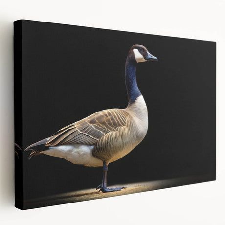 Stretched canvas wall art featuring a serene goose design, showcasing soft colors and intricate details, perfect for adding a calming touch to any home decor.