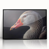 Framed wall art featuring elegant black and white goose designs with a sleek acrylic finish, perfect for modern home decor and nature enthusiasts.