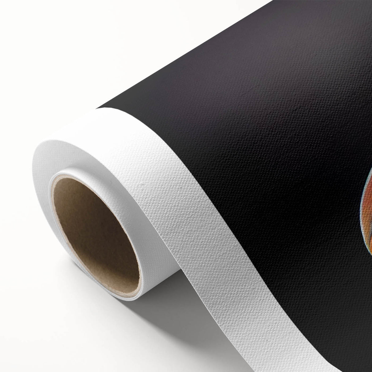 Rolled canvas artwork showcasing a whimsical goose design in vibrant colors, perfect for adding a playful touch to home decor, packaged securely in a cardboard tube.