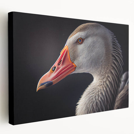 Stretched canvas wall art featuring a serene goose design in soft pastel colors, perfect for enhancing home decor with a nature-inspired theme.