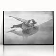 Framed wall art showcasing a stylish goose design in black acrylic, perfect for modern decor. The piece features intricate details and a sleek front view, enhancing any interior space.
