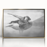 Framed wall art featuring an elegant goose design in gold-acrylic, showcasing intricate details against a neutral backdrop, perfect for modern home decor.