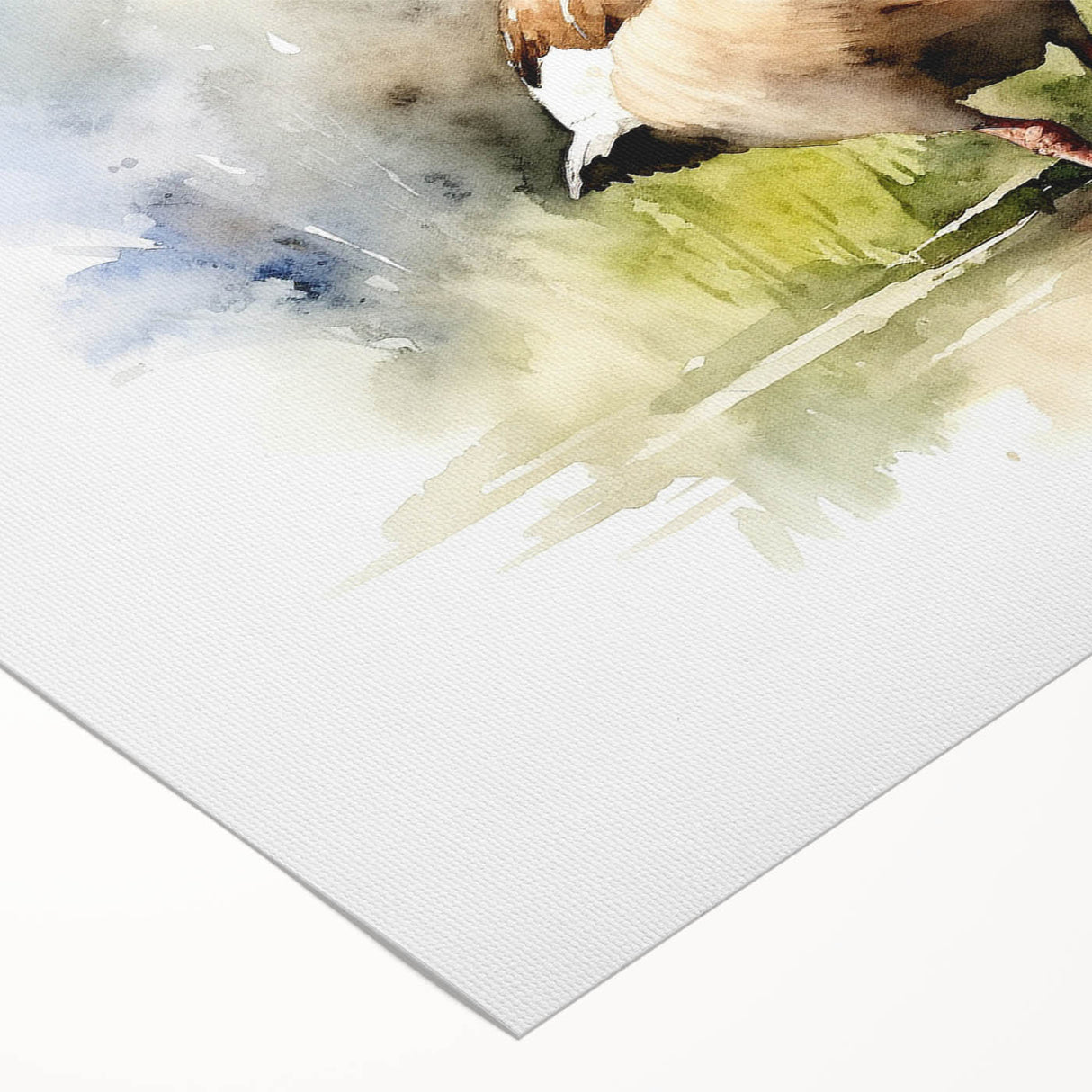 Rolled canvas wall art featuring an elegant goose design, showcasing vibrant colors and intricate details, perfect for enhancing home decor. Packaged securely for delivery.