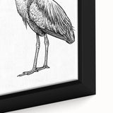 Close-up of a framed wall art piece showcasing a heron and egret design, featuring intricate details and vibrant colors, perfect for nature lovers’ home decor.