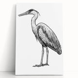 Elegant wall art featuring a heron and egret design on stretched canvas, showcasing vibrant colors and intricate details, perfect for enhancing home decor.