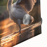 Close-up view of a vibrant acrylic wall art collection featuring a heron and egret design, showcasing intricate details and vivid colors, ideal for home decor.