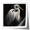 Elegant wall art collection featuring a heron and egret design, showcasing vibrant colors against a glossy finish, perfect for modern home decor.