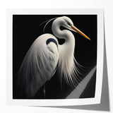 Elegant wall art collection featuring a heron and egret design, showcasing vibrant colors against a glossy finish, perfect for modern home decor.