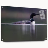 Side view of a collection of wall art showcasing elegant heron and egret designs, printed on acrylic glass with visible pins, perfect for modern decor.