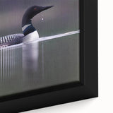 Framed canvas art showcasing a close-up of a heron and egret design, featuring vibrant colors and intricate details, perfect for nature-inspired decor.