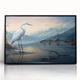 Framed wall art showcasing a serene heron and egret design in black acrylic, perfect for enhancing modern home decor with a touch of nature's elegance.