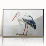 Framed wall art collection showcasing a heron and egret design, featuring a gold-acrylic finish. Elegant decor piece ideal for bird lovers and nature enthusiasts.