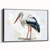 Framed wall art collection showcasing a serene heron and egret design on textured canvas, featuring a sleek black frame, perfect for enhancing home decor.