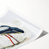 Elegant wall art print showcasing a serene heron and egret design in soft pastel colors, perfect for enhancing any modern decor. Ideal for bird lovers and nature enthusiasts.