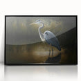Framed wall art collection showcasing elegant herons and egrets in a serene nature scene, set in a sleek black frame, perfect for home decor enhancement.