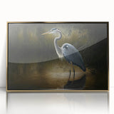 Framed wall art collection featuring elegant herons and egrets in a gold-accented design, perfect for enhancing home decor with a touch of nature-inspired elegance. This acrylic art piece showcases intricate details and vibrant colors, ideal for bird enthusiasts.