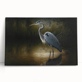 Stretched canvas art showcasing elegant herons and egrets in a serene natural setting, perfect for enhancing home decor with wildlife-inspired elegance.