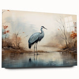 Elegant wall art collection featuring a side view of a heron and egret design, crafted with acrylic glass, ideal for enhancing home decor with nature-inspired themes.