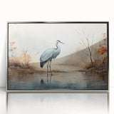 Framed wall art collection showcasing a heron and egret design in a sleek silver frame, perfect for enhancing home decor with nature-inspired elegance.