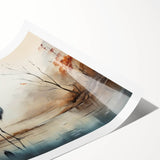 Elegant wall art print showcasing a heron and egret design on a textured background, perfect for enhancing living spaces with a nature-inspired aesthetic.