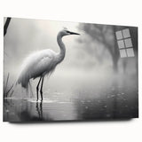 Elegant wall art collection featuring a side view of a heron and egret design, set in acrylic glass, perfect for enhancing modern home decor. The artwork showcases intricate details and vibrant colors, ideal for bird enthusiasts and art lovers.