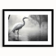 Elegant wall art collection featuring a heron and egret design, framed in black with a mat. Perfect for enhancing living spaces with nature-inspired decor.