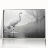 Framed wall art collection featuring elegant heron and egret designs, beautifully displayed with a white border, perfect for enhancing modern home decor.