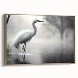 Framed wall art collection featuring elegant heron and egret designs in gold tones, showcasing a modern aesthetic suitable for home decor. Ideal for nature lovers.