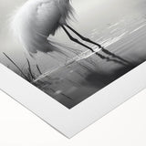 Rolled canvas artwork showcasing a serene heron and egret design, featuring soft pastel colors and intricate details, perfect for nature-inspired decor.