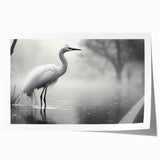 Elegant wall art collection showcasing a heron and egret design, featuring delicate illustrations of birds in soft colors, perfect for home decor.