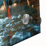 Close-up of a vibrant wall art collection showcasing elegant herons and egrets in rich colors, designed for home decor enhancement, printed on high-quality acrylic glass.