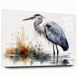Elegant acrylic wall art featuring a side view of a heron and egret design, showcasing intricate details and vibrant colors, perfect for home decor enhancement.
