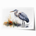 Elegant rolled print showcasing a heron and egret design in soft pastel colors, perfect for enhancing home decor and adding a touch of nature-inspired artistry. This wall art piece captures the grace of birds, making it ideal for living spaces or offices.