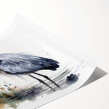 Elegant heron and egret wall art print showcasing delicate bird designs in soft pastel colors, rolled for easy framing and display in modern interiors.