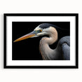 Black-framed wall art featuring a serene heron and egret design, showcasing delicate bird silhouettes against a soft background, perfect for nature-inspired decor.