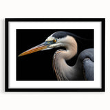 Black-framed wall art featuring a serene heron and egret design, showcasing delicate bird silhouettes against a soft background, perfect for nature-inspired decor.