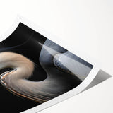 Elegant wall art featuring a heron and egret design in soft pastel colors, rolled and packaged in a protective tube, perfect for home decor enthusiasts.