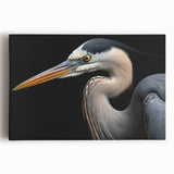Elegant wall art featuring a heron and egret design on a stretched canvas, showcasing vibrant colors and intricate details, perfect for nature enthusiasts.