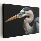 Stretched canvas wall art featuring a serene heron and egret design, showcasing vibrant colors and intricate details, perfect for enhancing home decor.