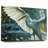 Elegant wall art featuring a heron and egret design, showcasing vibrant colors and intricate details on acrylic glass, ideal for enhancing modern home decor.