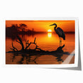 Heron and egret wall art design showcasing elegant birds in serene nature, printed on high-quality paper, ideal for home decor or art collection.