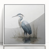 Framed wall art showcasing elegant heron and egret design in a modern white frame. This acrylic piece adds a serene touch to contemporary decor. Perfect for bird lovers and nature enthusiasts.
