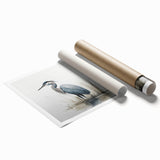 Elegant wall art print showcasing a heron and egret design in soft pastel colors, perfect for enhancing home decor. Ideal for nature lovers and art enthusiasts.