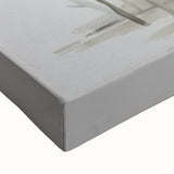 Close-up of a beautifully stretched canvas wall art piece showcasing a heron and egret design, featuring vibrant colors and intricate details, perfect for home decor.