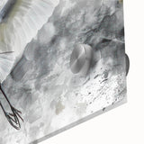 Close-up of a stunning wall art piece featuring a heron and egret design, showcasing vibrant colors and intricate details, perfect for enhancing modern decor.