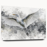 Acrylic wall art collection featuring a side view of elegant herons and egrets, showcasing vibrant colors and intricate details, ideal for enhancing home decor.