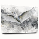 Acrylic glass wall art collection showcasing a side view of elegant heron and egret designs, emphasizing vibrant colors and intricate details, perfect for nature lovers.