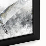 Framed wall art featuring a close-up of a heron and egret design, showcasing intricate details and vibrant colors, perfect for enhancing home decor.